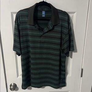PGA Tour Green and Black Athletic Polo